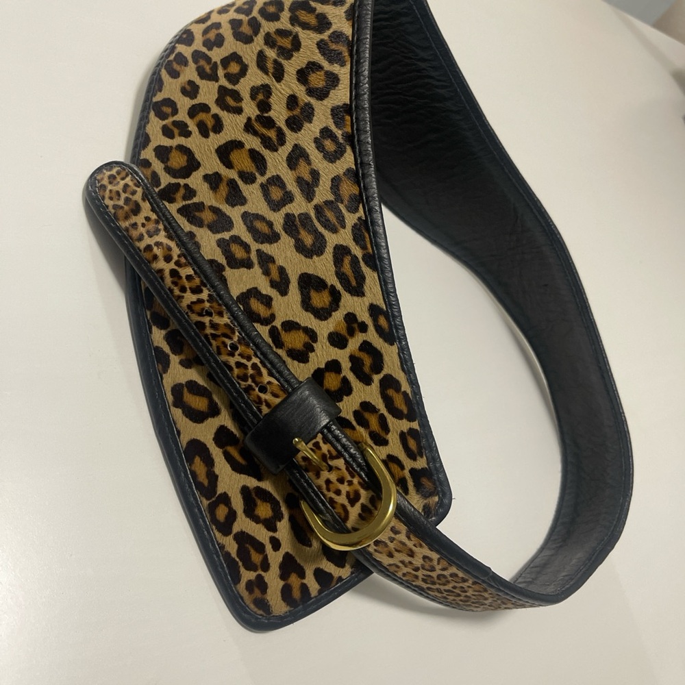 Vintage Victoria A. Animal Print Belt with Gold Buckle 35”